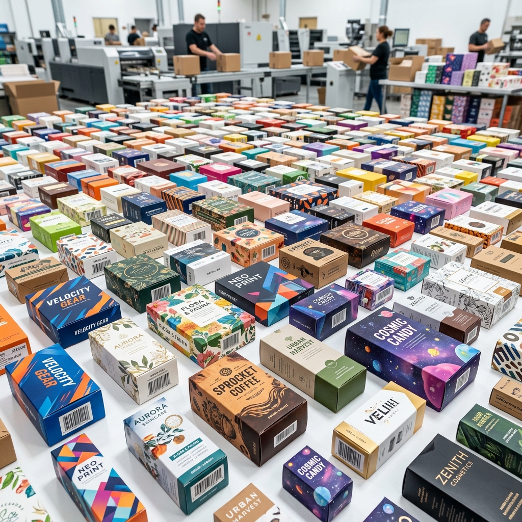 Personalized packaging at scale showing unique designs per box