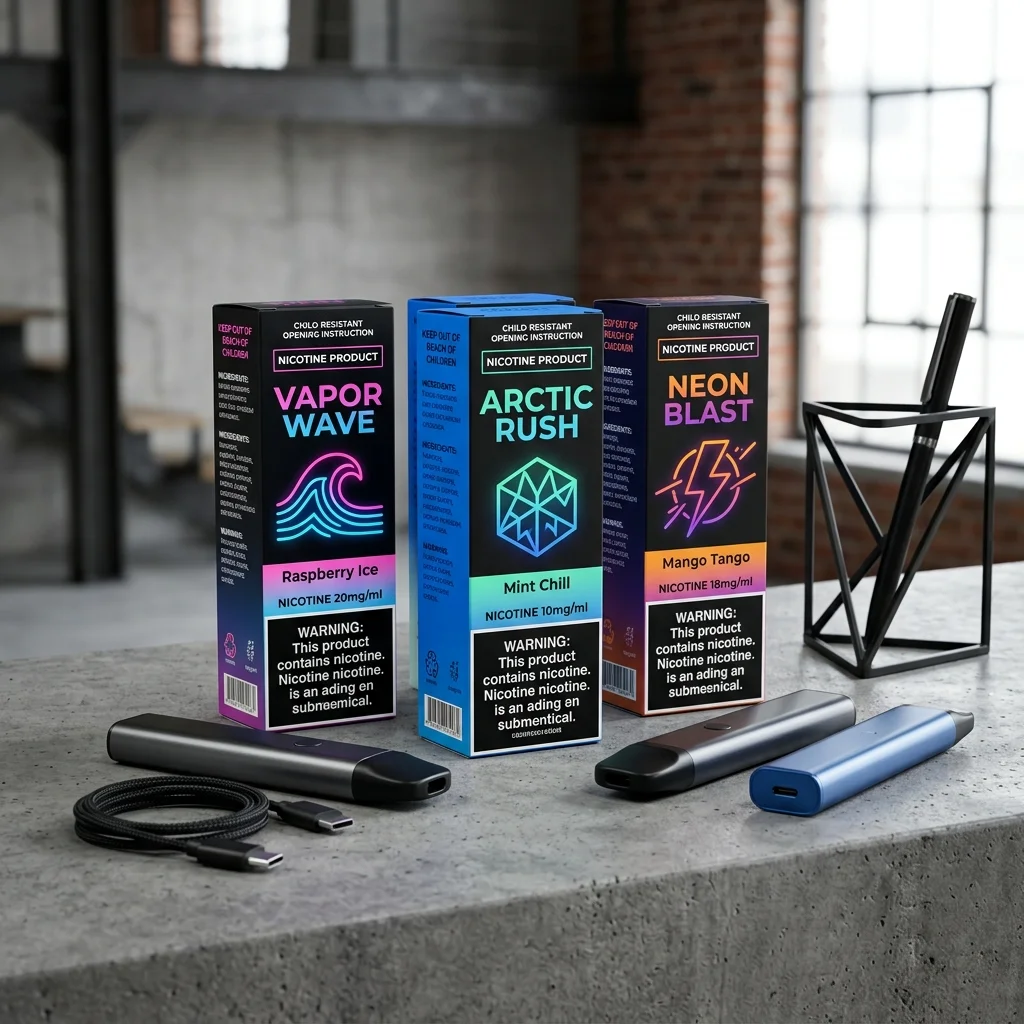 Nicotine Vape Brands packaging application