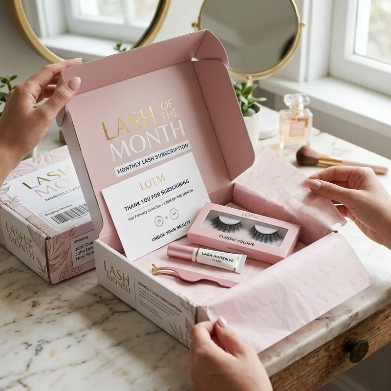 Lash Subscription Boxes packaging application